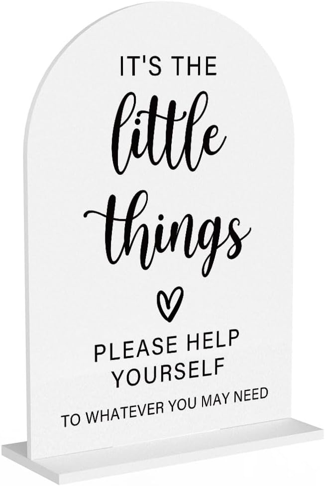 Acrylic Wedding Sign, Bridal Shower Decorations, It's the Little Things Sign by KongMoTree