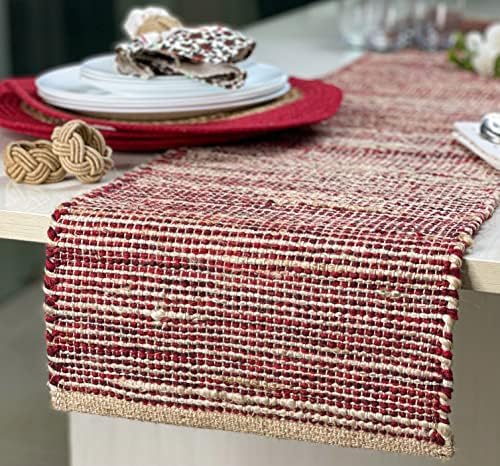 Chardin home Natural Jute Table Runner 13x90 Inch – Vintage Boho Rustic Table by ChardinHome