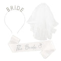 MVVM Bride Sash and Bachelorette Sashes Set | 3-Piece Bridal Headband by Unknown