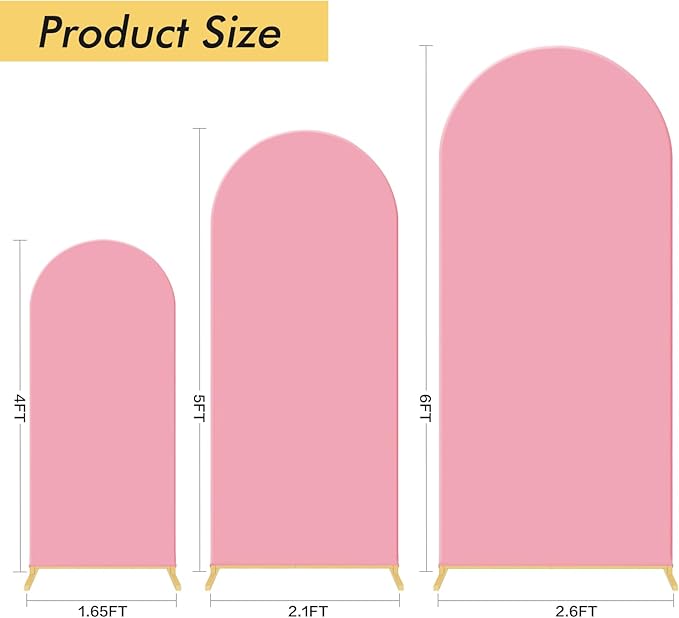 Wedding Arch Backdrop Stand Set of 3, Metal Arch Backdrop Stand - Image 6
