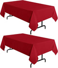 sancua 2 Pack Red Tablecloth 54 x 78 Inch, Rectangle 4 Feet Table Cloth by sancua