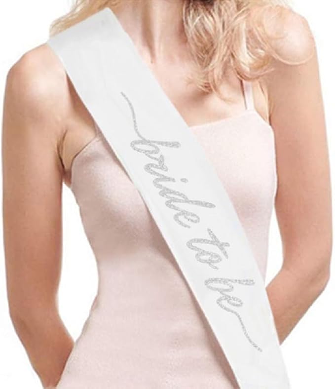4PCS Bachelorette Blue Sash and Veil - Image 4