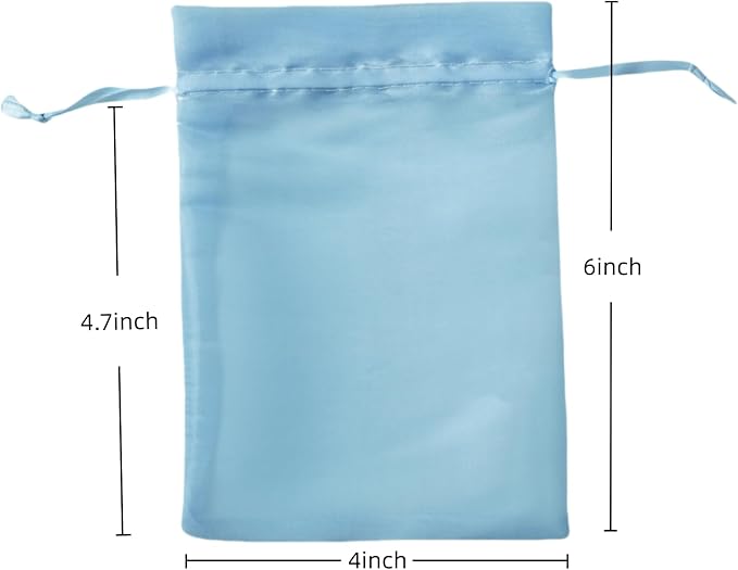 20 Pcs Blue Small Organza Bags 4X6 inch - Image 3