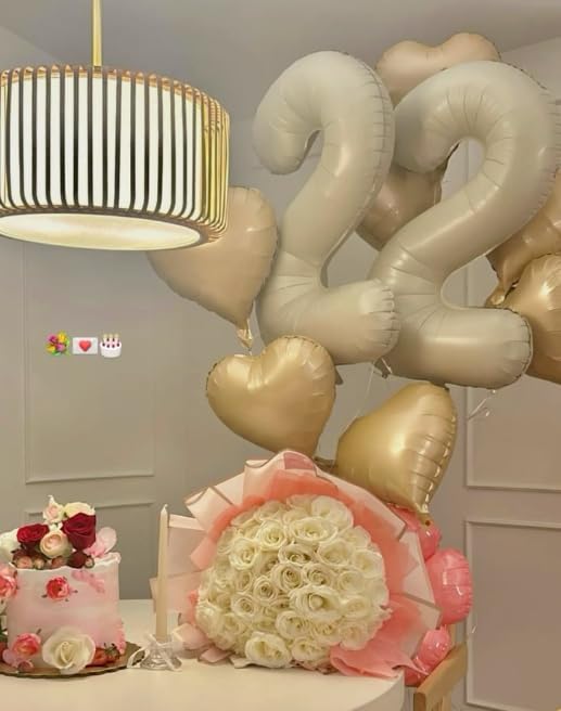 40 Inch Big Cream White Number 2 Balloon Birthday Decoration, Number 2 Helium - Image 5