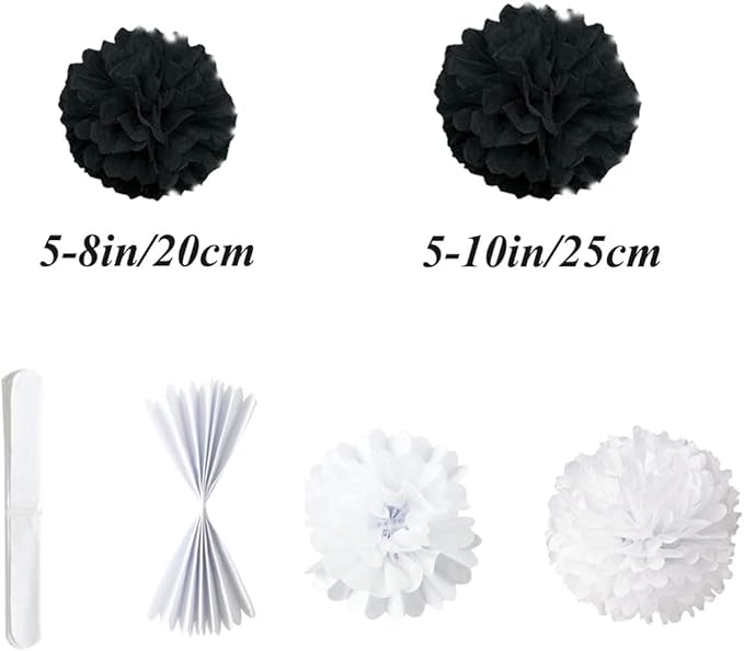10pcs 8in 10in Paper Pom Poms - Image 2