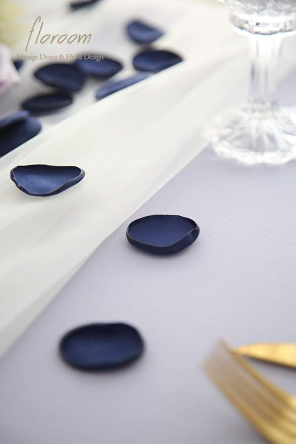Floroom 300pcs Rose Petals Navy Blue Faux Silk Flower Petals - Image 4