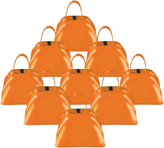 ArtCreativity 3 Inch Orange Metal Cowbell Noisemakers by ArtCreativity