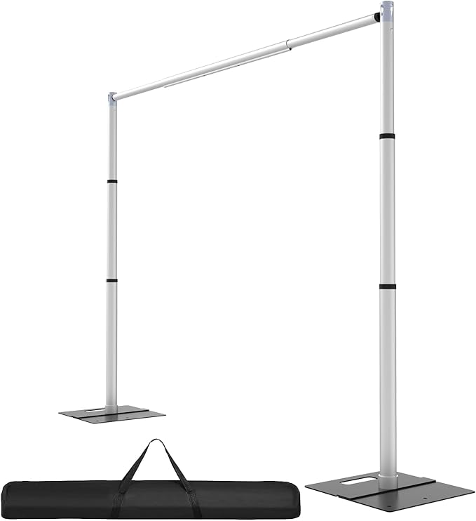 Backdrop Stand Heavy Duty 10x10Ft, Adjustable Metal Frame Pipe and Drape by Topuoos