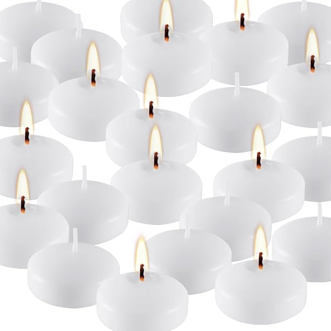 24 Pack Floating Candles, Smoke-Free and odorless, Burning continuously by CAKETYCG