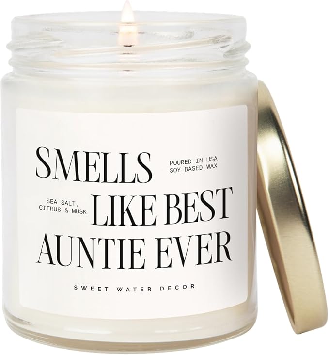 Sweet Water Decor Smells Like Best Auntie Ever Candle 9oz, Non-Toxic Soy Wax by SweetWaterDecor