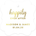 Andaz Press Personalized Fancy Frame Square Wedding Gift Tags, Metallic Gold Ink by AndazPress