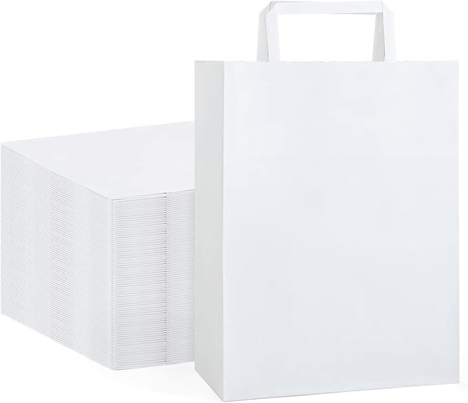 GSSUSA Paper Bags with Handles 10"X5"X13" Gift Bags Medium Size 200 Pack Kraft by GSSUSA