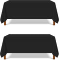 Pomp Black 90" x 156" Poplin Polyester Tablecloth | Wrinkle + Stain Resistant by POMP