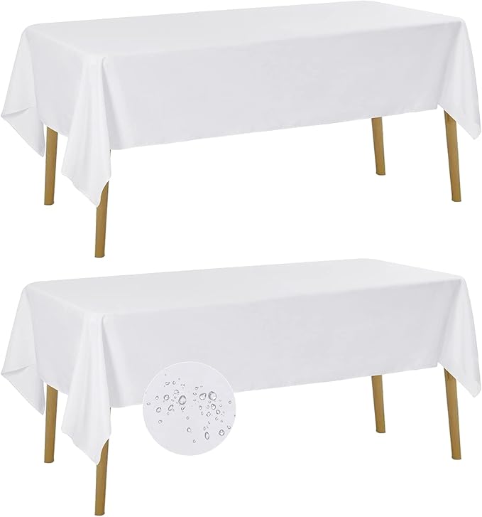 Fokitut 2 Pack Waterproof Rectangle Tablecloth, 60x102 Inch, Stain Resistant by BalsaCircle