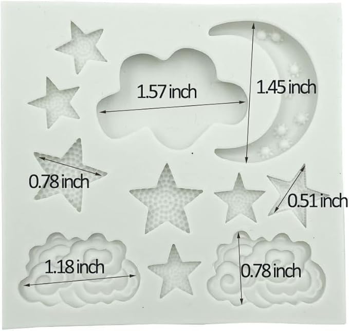 1Pc Star Moon Clouds Shaped Silicone Fondant Molds, Candy Chocolate Molds - Image 9