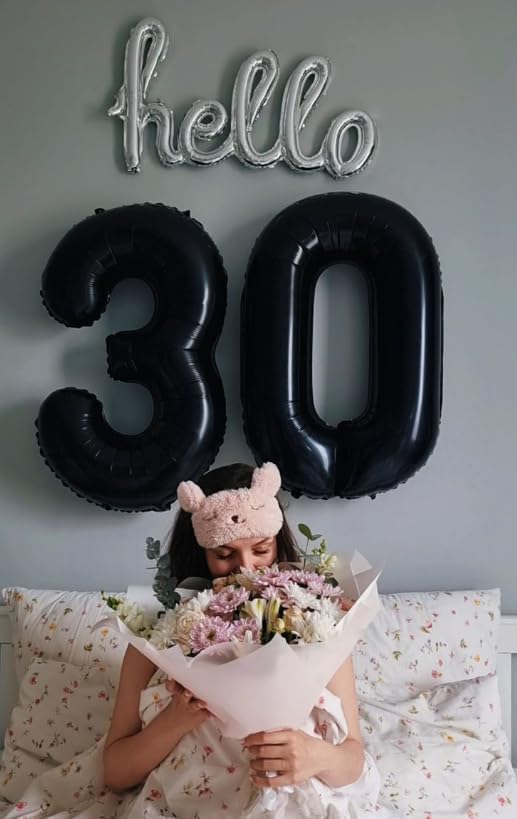 Black 40 Inch 30 Number Balloons, Balloon Decorations - Image 5
