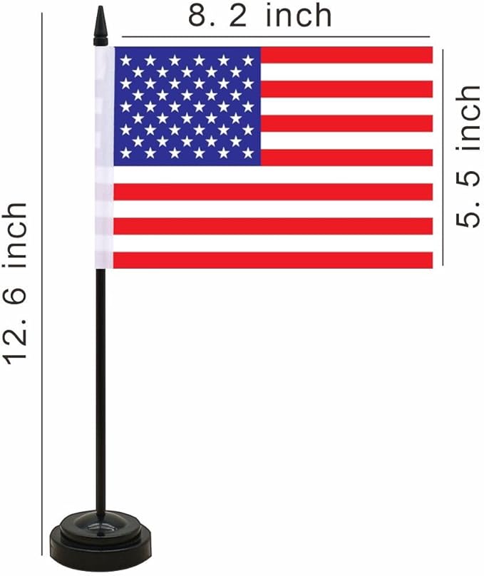 12 Pack American Desk Flags Set USA Small Mini Table Office US Miniature - Image 2
