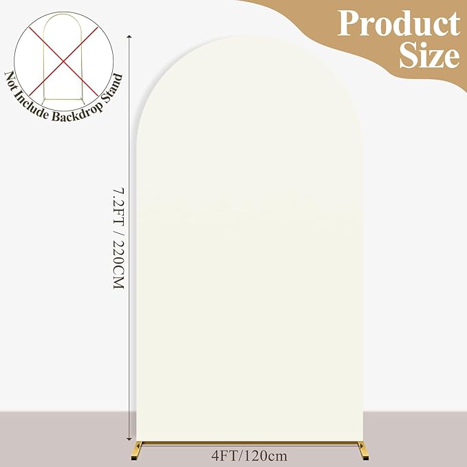 Ledido Wedding Arch Backdrop Cover 7.2FT Arch Covers Fitted Stretchy Spandex - Image 2