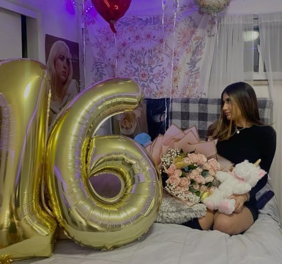 40 Inch Light Gold Mylar Foil Number 6 Birthday Balloon, Digital Balloons - Image 6