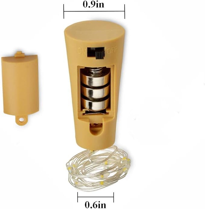 Wine Bottle Lights with Cork, 10 Pack Battery Operated 10 LED Cork Shape Silver - Image 4