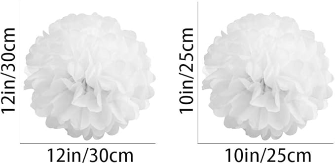 White Paper Pom Poms - Image 2