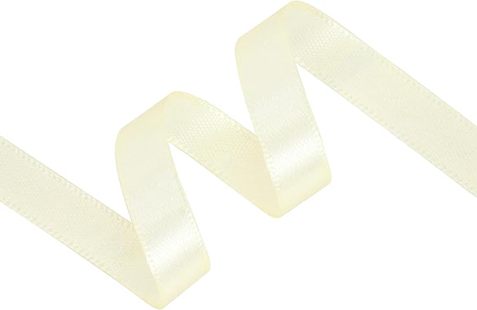 Beige Satin Ribbon 3/8 inch X Continuous 100 Yards, Single Face Polyester - Image 2