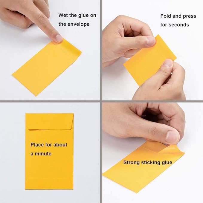 100 Pieces Colorful Small Coin Envelopes Self-Adhesive Seed Envelopes Mini - Image 3