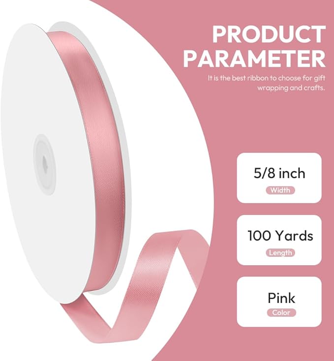 5/8" x 100 Yards Satin Ribbon - Image 2
