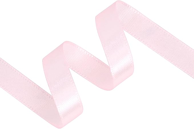 Baby Pink Satin Ribbon 3/8 inch X Continuous 100 Yards, Single Face Polyester - Image 2