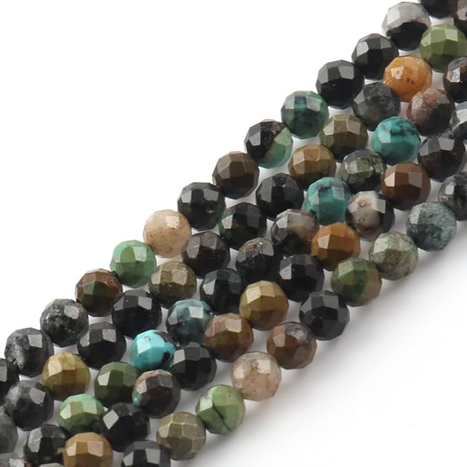 Song Xi 120pcs 3mm Natural African Turquoise Gemstone Beads Faceted Round Loose - Image 5