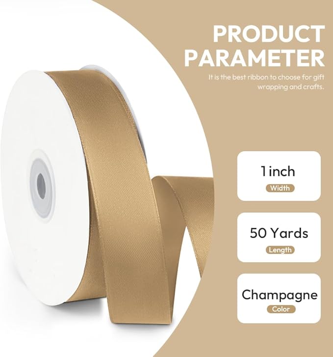 1" x 50 Yards Satin Ribbon - Image 2