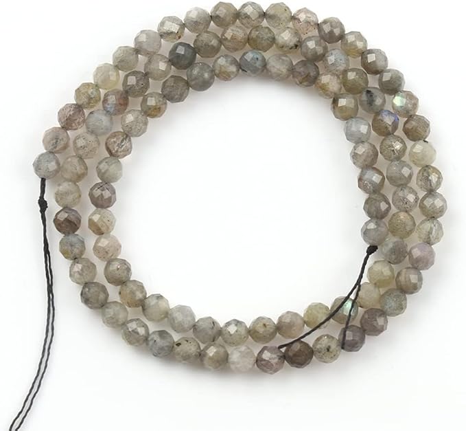 Song Xi 180pcs 2mm Natural Gray Labradorite Gemstone Beads Faceted Round Loose - Image 4