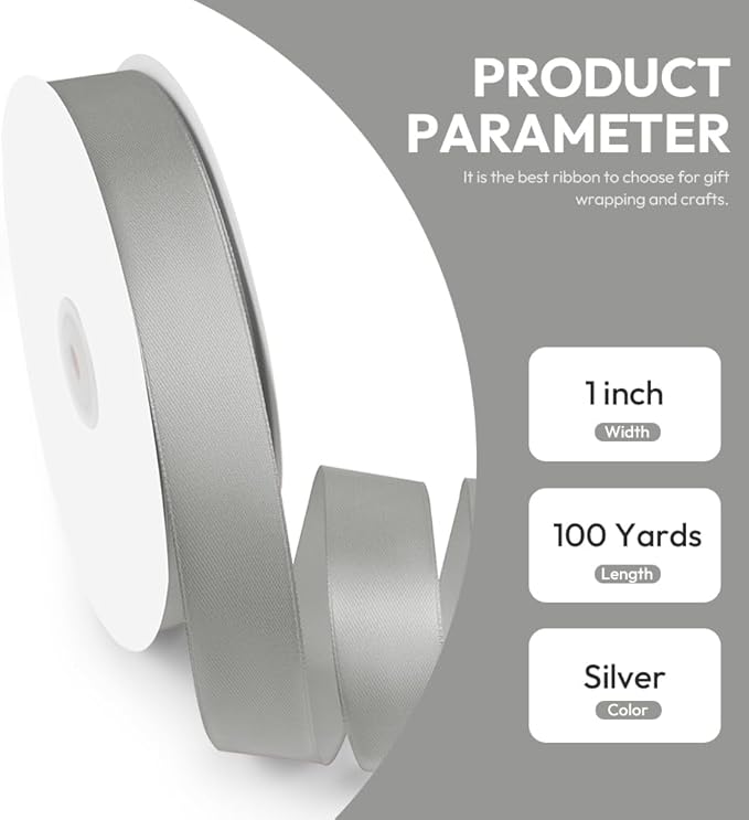 1" x 100 Yards Satin Ribbon - Image 2
