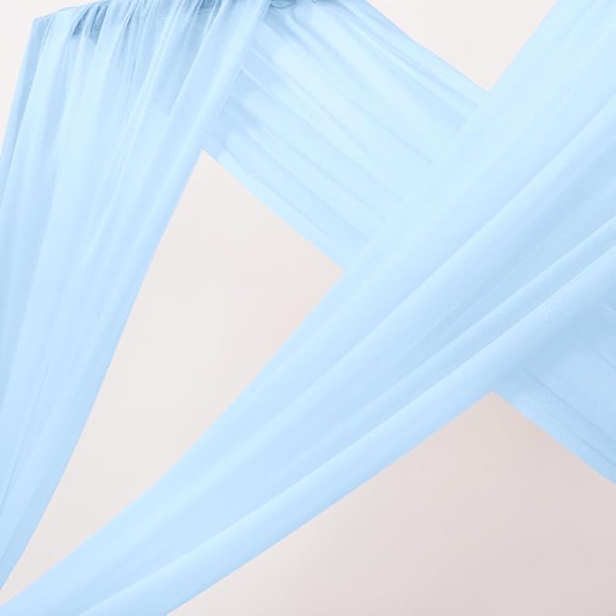 MLMC Baby Blue Wedding Arch Draping Fabric 1 Panel 29" x 20 FT Extra Long Gauze - Image 3