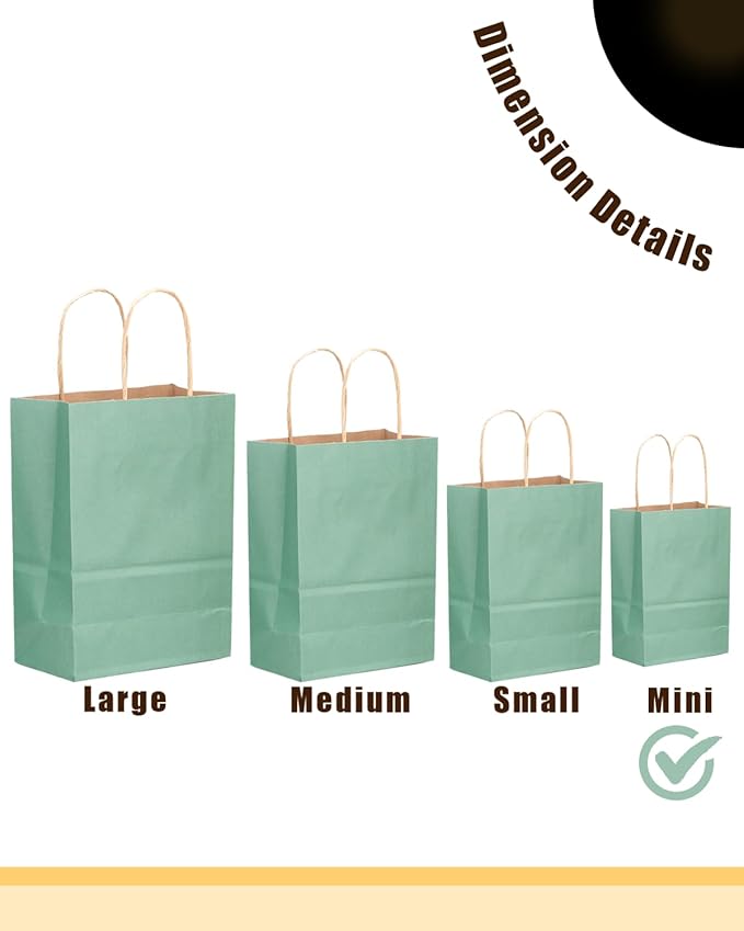 qiqee 24 Pcs Light Blue Mini Paper Gift Bags - Image 2
