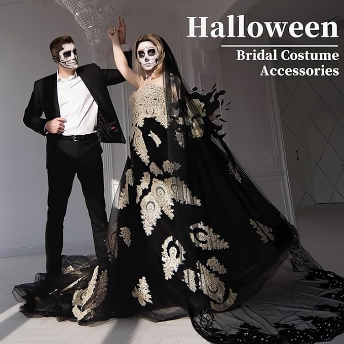 Bridal Veil long Cathedral Length Lace Sequins Edge 1 Tier Wedding Veil - Image 6