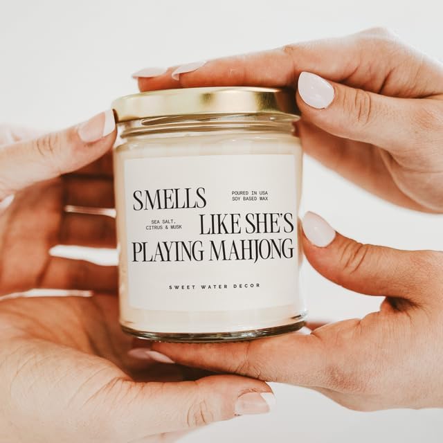 Sweet Water Decor Smells Like She’s Playing Mahjong Candle, Funny Mahjong Gift - Image 7