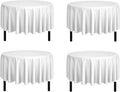 Pomp White 90" Inch Round Premium Polyester Tablecloth | Wrinkle + Stain by POMP