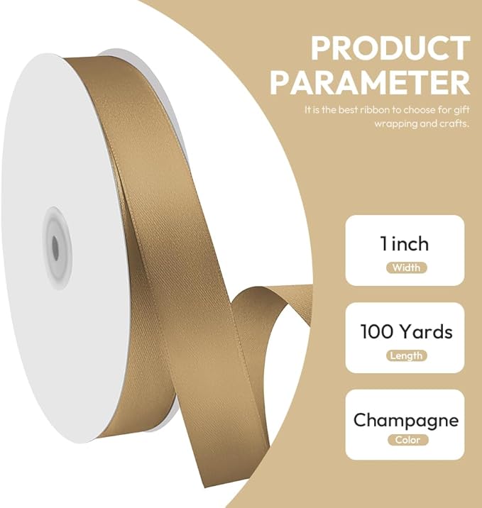 1" x 100 Yards Satin Ribbon - Image 2