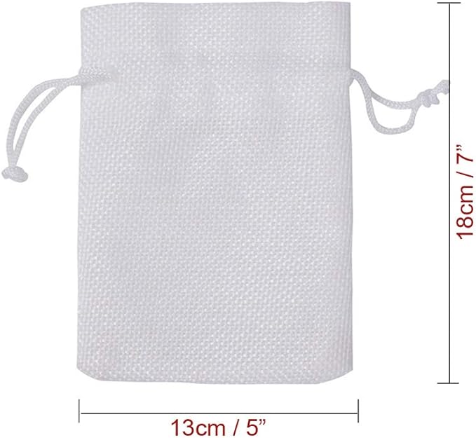 20pcs Burlap Bags with Drawstring, 5x7 Inch White Linen Gift Bags Bulk - Image 8