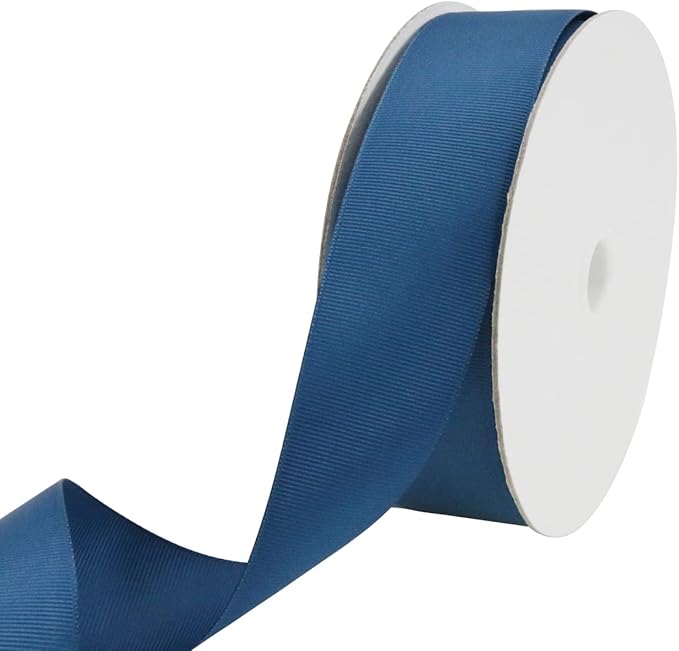 One Roll 50 Yards Soild Navy Blue Grosgrain Ribbon 1 1/2 inch Flower Bouquets by JESEP+YONG