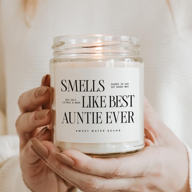 Sweet Water Decor Smells Like Best Auntie Ever Candle 9oz, Non-Toxic Soy Wax - Image 2