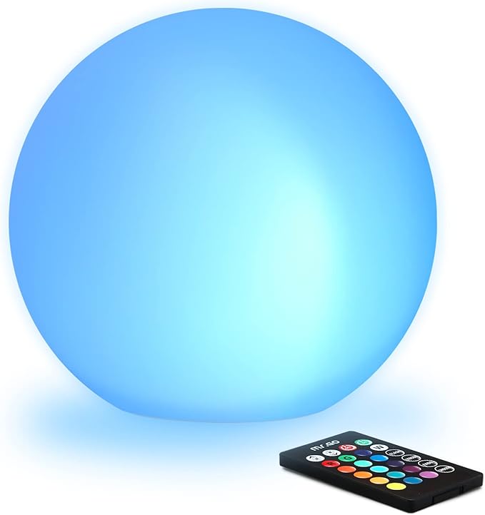 Mr.Go 8-inch Ultra-Fun LED Glowing Ball Light w/Remote, RGB Color Changing by MRGO
