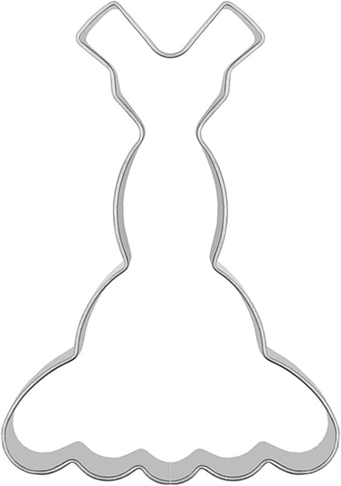 Large Size Dress Shaped Cookie Cutter, Stainless Steel Sleeveless Mermaid - Image 7