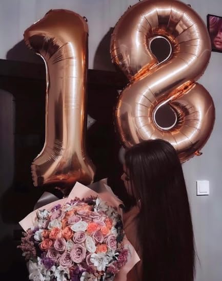 Helium Foil Rose Gold Number 8 Balloon 40 Inch, Mylar Eight Numbers 8 18 28 38 - Image 5