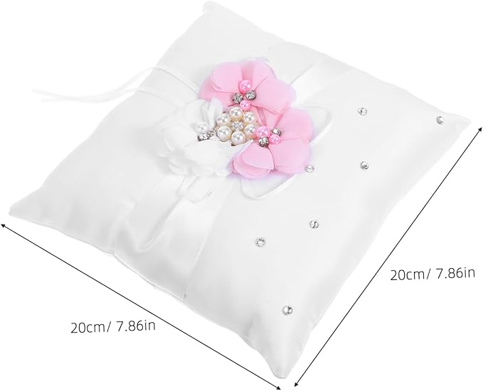 Floral Wedding Ring Bearer Pillow 20x20cm - Image 2