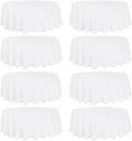 8 Pack Round Tablecloth 70 Inch White Round Table Covers Bulk Washable by Fivenl