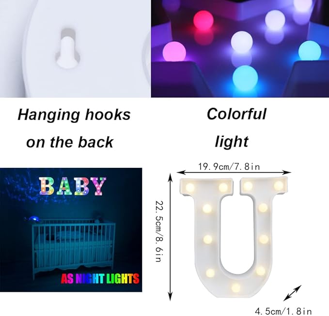 Light Up Colorful LED Marquee Letter lights, 18 Colors Changing Alphabet - Image 6