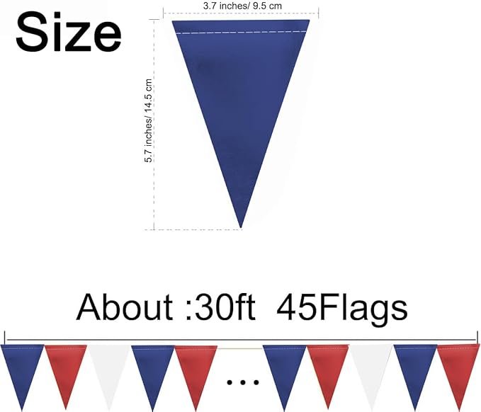 MerryNine Triangle Flag Bunting Banner, 3 Pack Vintage Style Pennant Banner - Image 2