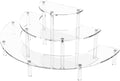 3 Tier Acrylic Display Risers, Half Moon Cupcake Stand, Dessert Stand by Dooiclear